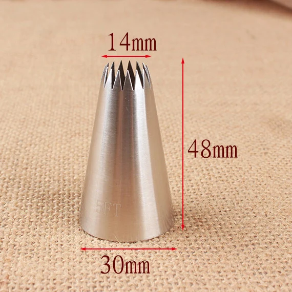 3-Piece Russian Open Star Piping Nozzles Set for Cake and Cupcake Decorating