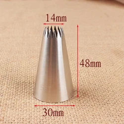 3-Piece Russian Open Star Piping Nozzles Set for Cake and Cupcake Decorating (1PCS 5FT)