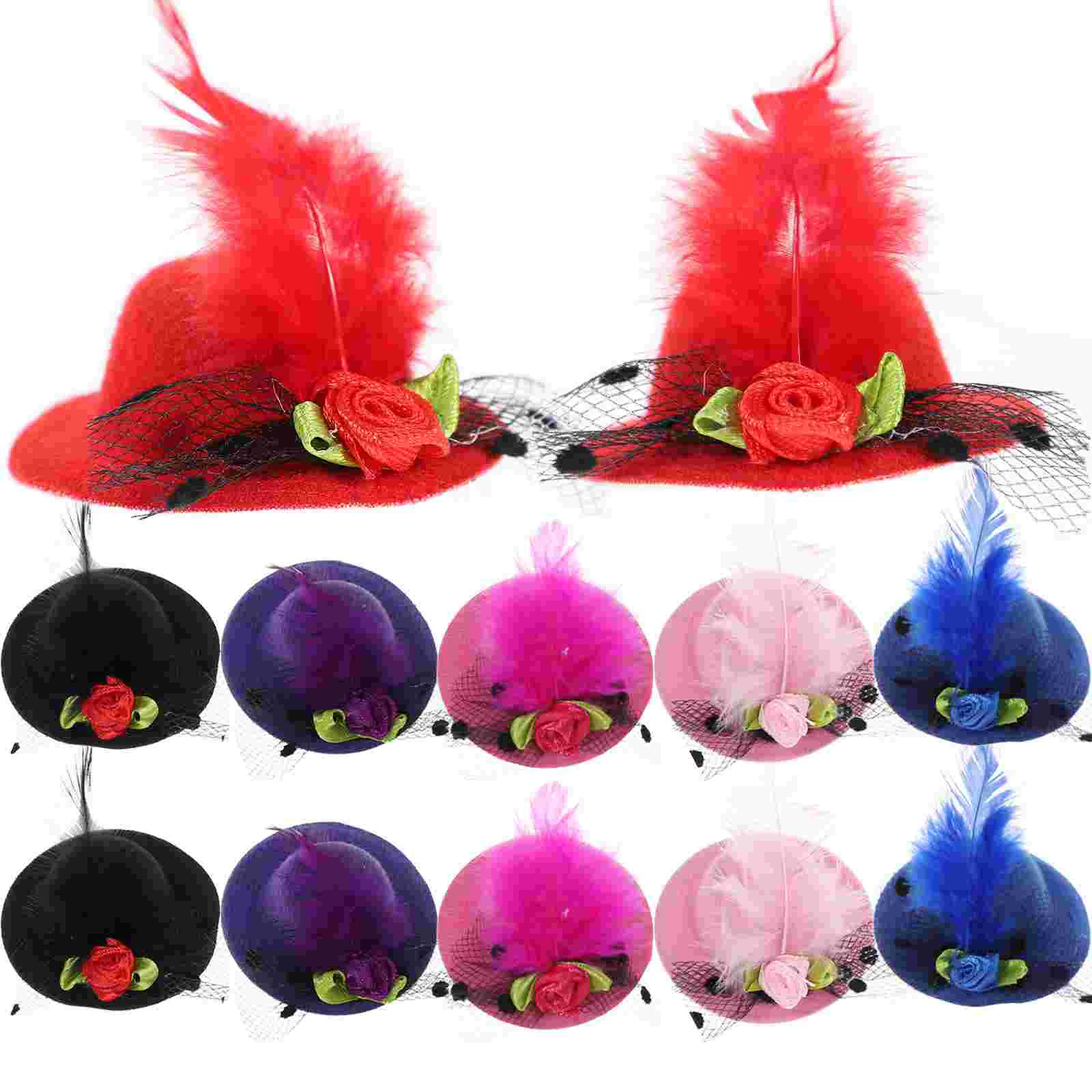 

5.5CM Hair Mini Hat Clip Hats Party Hairpins Kids Clips Fasinator Barrette Girl Costume Decorative For Kids(Random Color)