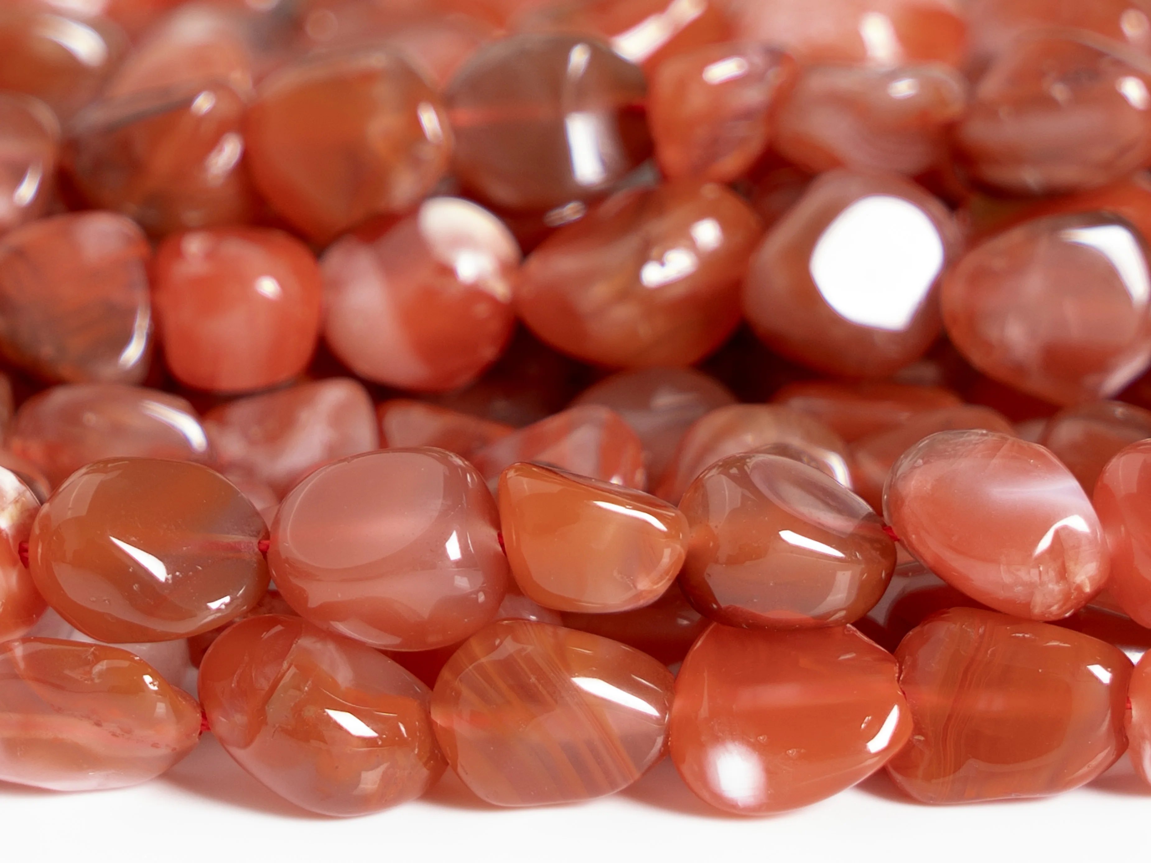 

Orange Red Agate Beads Pebble Nugget Grade AAA Natural Gemstone Loose Beads 8-10MM for Christmas New Year Gift Jewelry Making