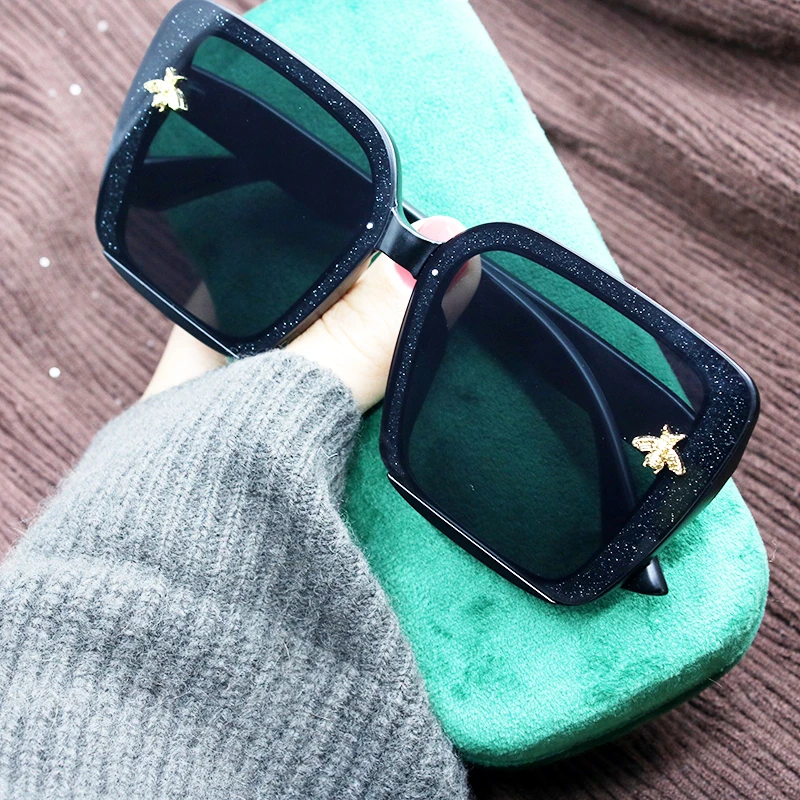 Square Sunglasses Women Designer Luxury Bee Sun Glasses Female Classic