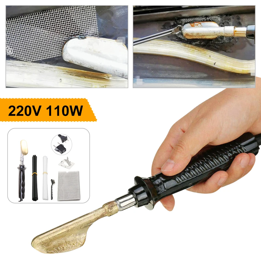 hot stapler plastic welder 220V Welding Kit for Bumper with Soldering Iron Welding Rod Wire Mesh Brush Auto Tools DIY Repair Spatula Smoothing Tools soldering stations