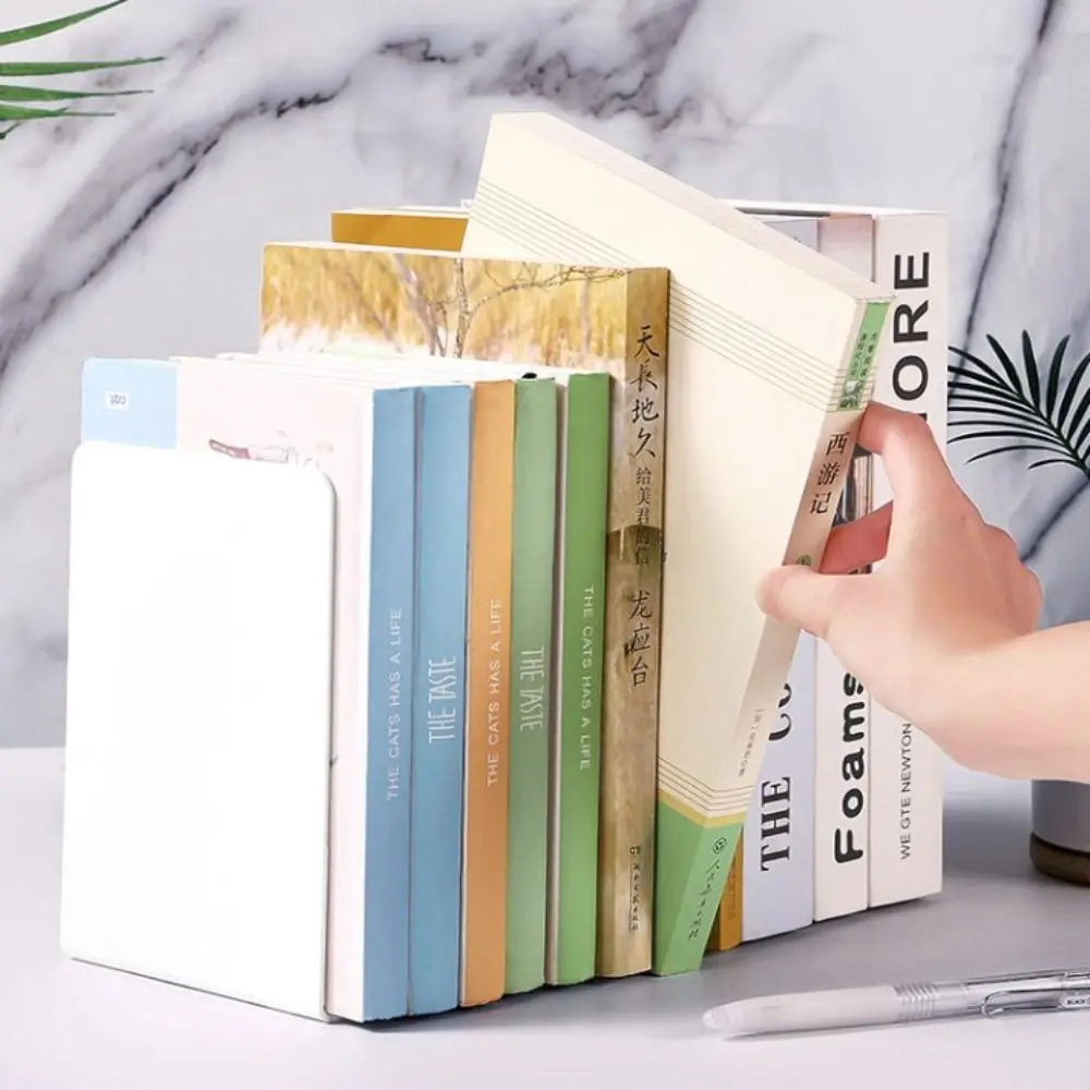 Book Holder L-shaped Desk Bookends Book Stand Display Support Rack
