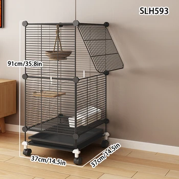 Bird Cage Large Parrot Cage Black Phoenix Myna Special Luxury House Large Thrush Tiger Skin Pearl Bird with Toilet Bird Bowl Wrought Iron Cage