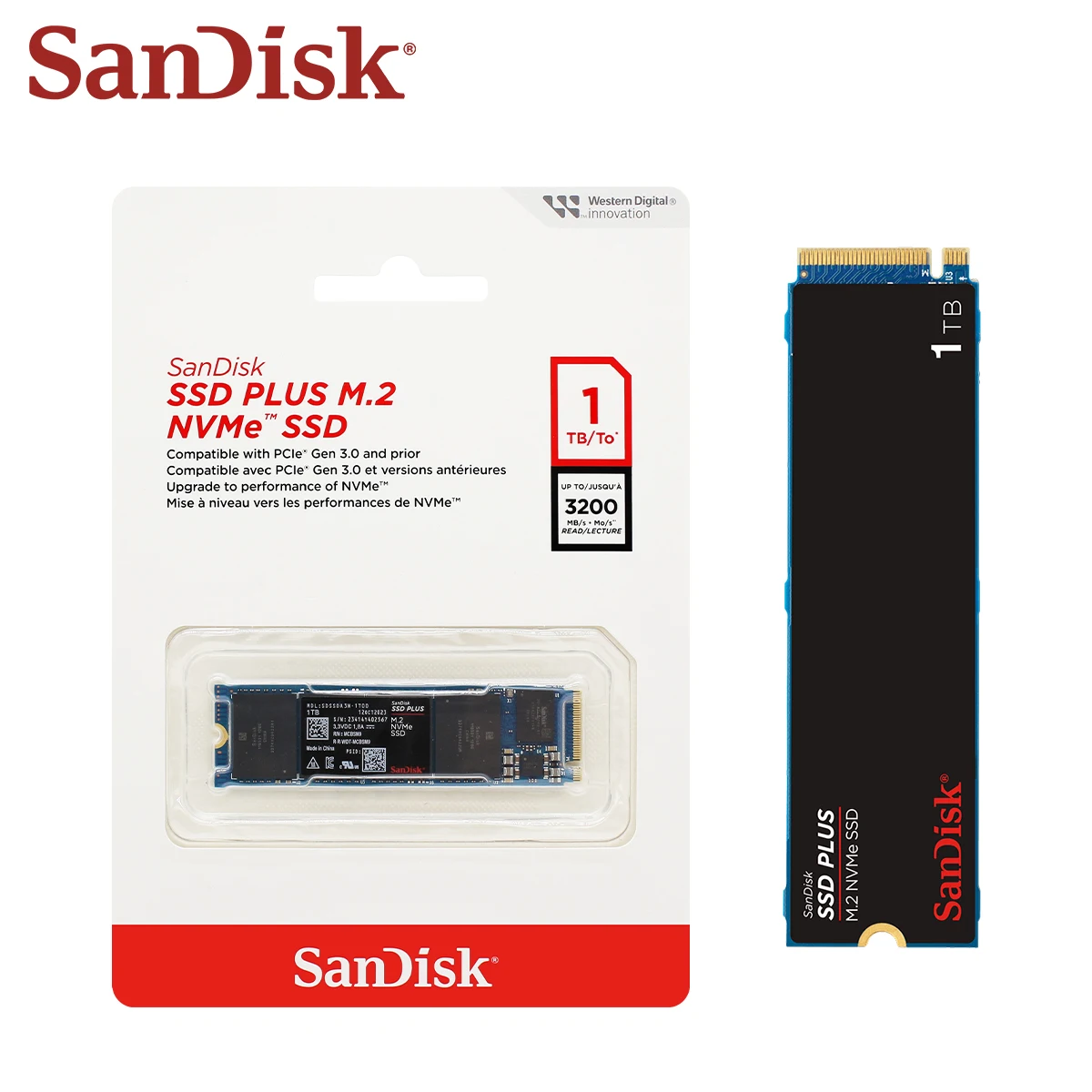 New  Sandisk SSD Plus M.2 SSD 250GB 500GB 1TB 2TB Internal Solid State  M.2 2280 PCIe Gen 3.0 Internal High Speed ssd nvme