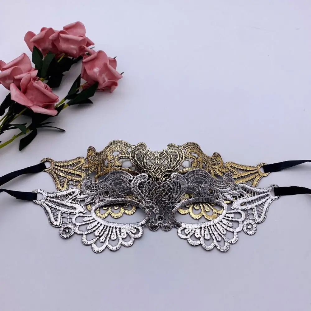 

Women Hollow Lace Masquerade Face Mask Cosplay Prom Party Props Costume Halloween Masquerade Mask Nightclub Queen Eye Mask