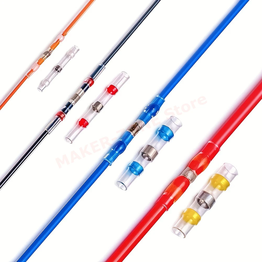Waterproof Solder Seal Heat Shrink Wire Connectors Electrical Butt Terminals 10AWG-26AWG 50Pcs AWG 12-10 16-14 22-18 26-24 wire connectors wiring connector
