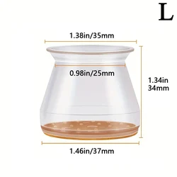 Silicone Furniture Leg Caps - Anti - Slip, Scratch - Resistant Floor Protectors (16 - Pack) - 16 pcs (Transparent L)