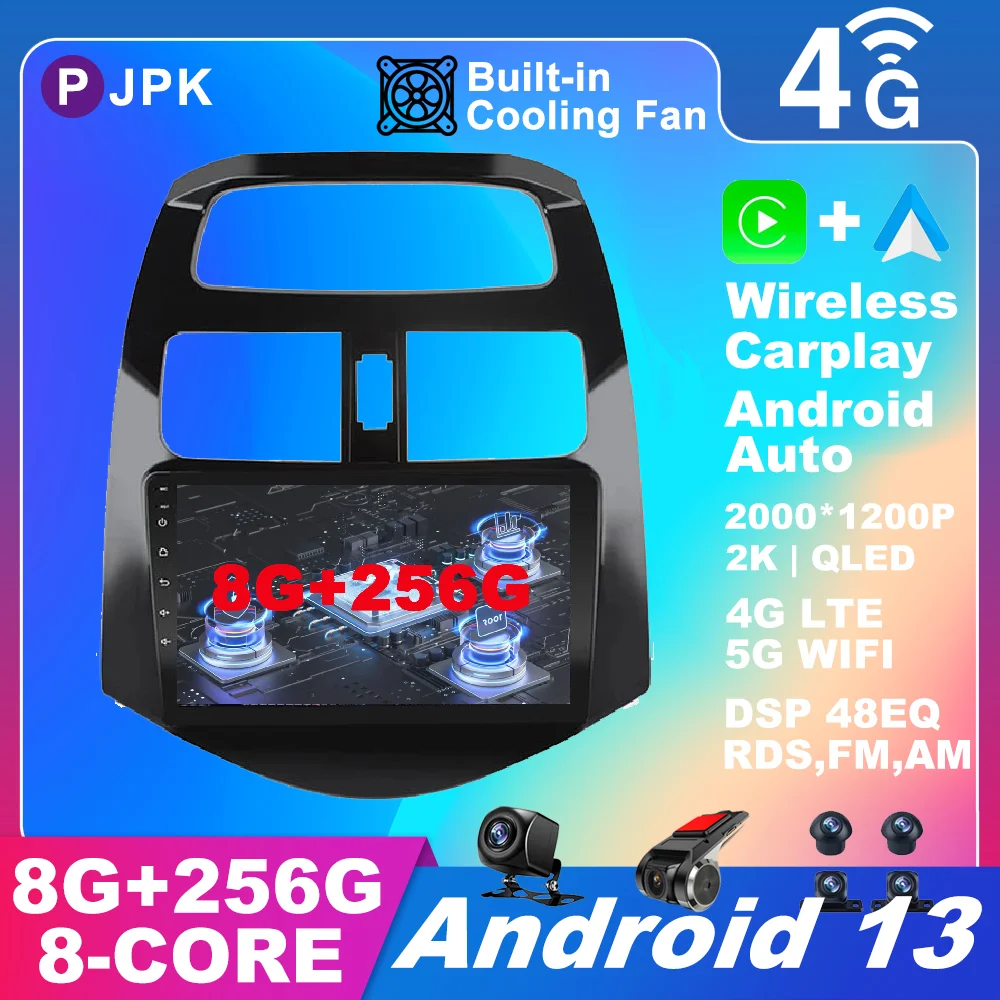 

Android 13 For Chevrolet Spark Beat Matiz Creative 2010 - 2014 Car Radio QLED Wireless Carplay Auto Multimedia AHD RDS DSP ADAS