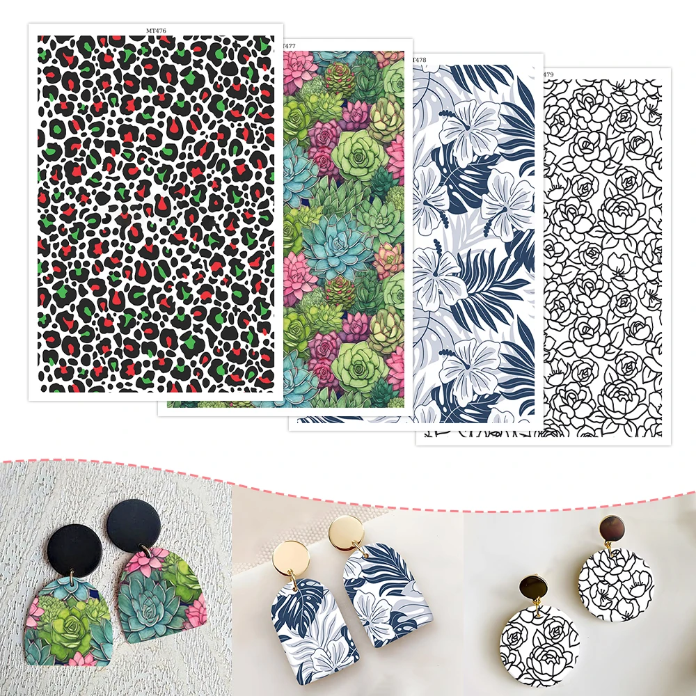 Polymer Clay Transfer Paper Disposable Stickers DIY Earring Gifts