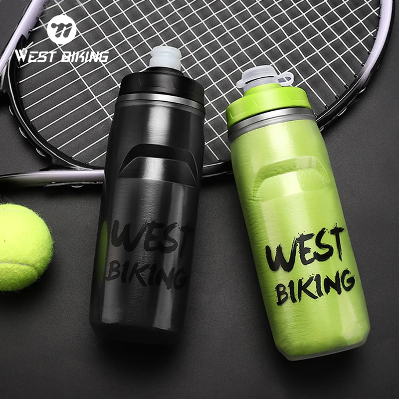 Bicycle Water Bottle WEST BIKING Cycling 620ML Water Bottle PP Cup Leak-proof Shaker Cold And Heat Preservation Outdoor Drinkware Gym Bicycle Bottle