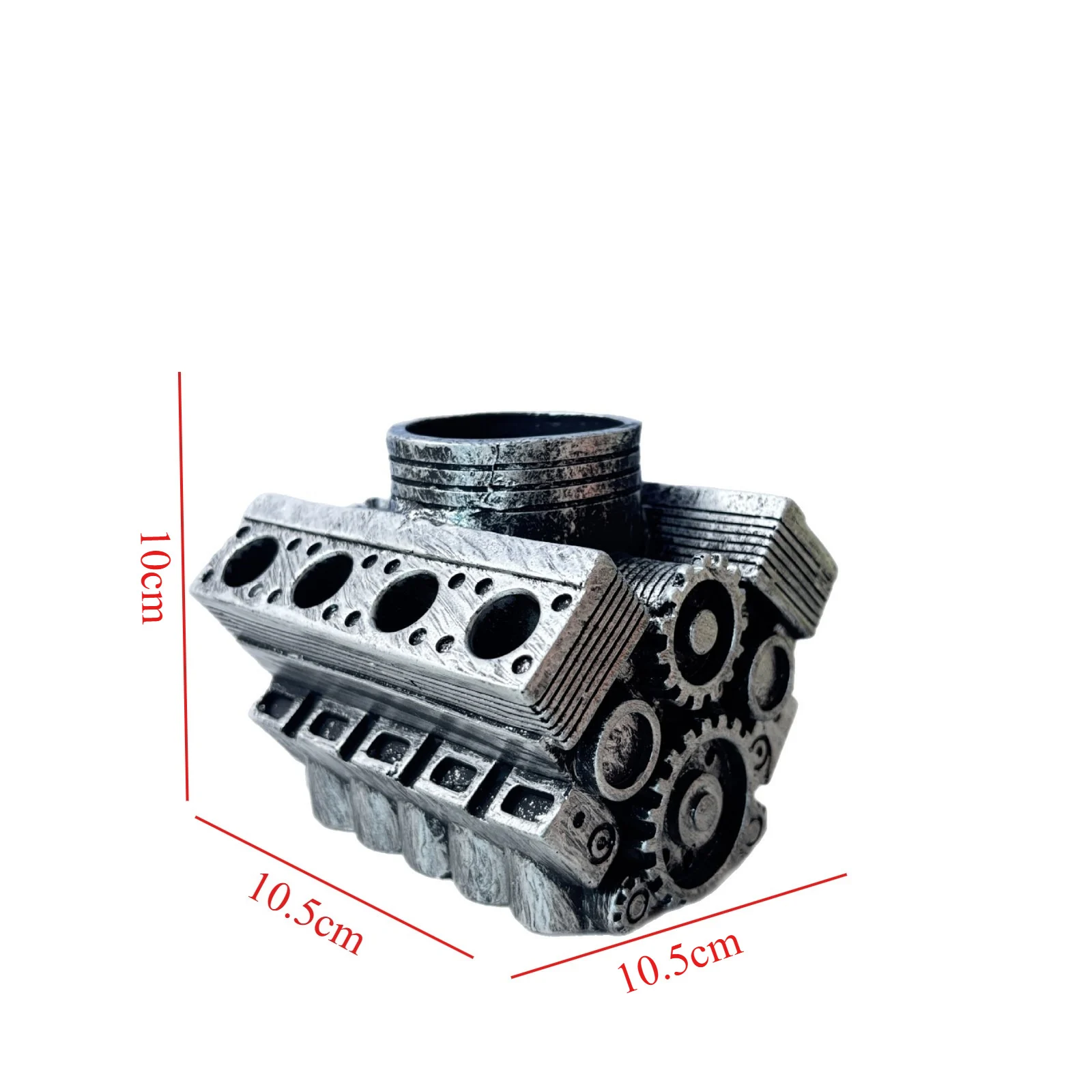 V8 Engine Design Pen Holder - Creative Desktop Stationery Organizer and Decorative Home Office Accent