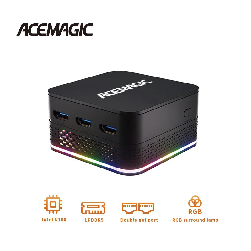 ACE MAGIC ミニPC DDR5 12GB 256GB N100 2TB Máy tính Mini PC