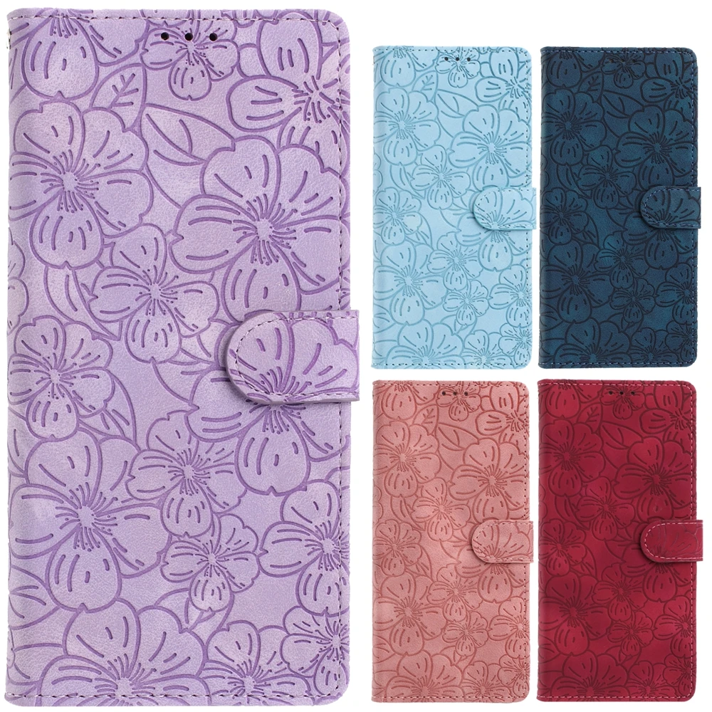 Cherry Blossom Leather Flip Phone Case - Edge Series