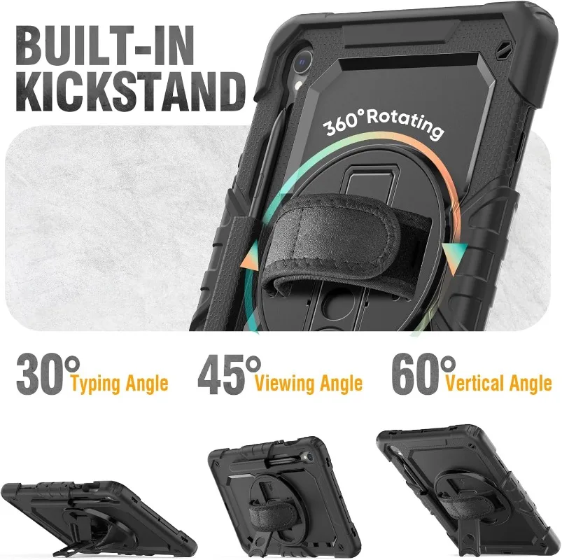 Shockproof Tablet Case with Screen Protector and Handle Belt Cover