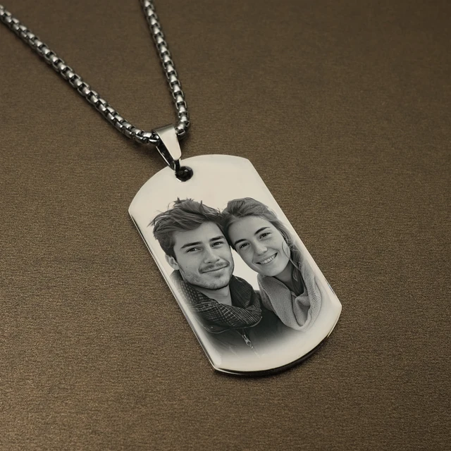 Personalized Custom Photo and Message Necklace Pendant Keychain Dog tag,Customized Engraved Necklace with Photo Christmas Gifts 4