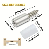 สกรูเกลียวปล่อย 50 ชิ้น สำหรับตู้ - หมุดยึดชั้นวางแบบไม่มีรอยลื่น, หมุดยึดแบบลามิเนตสำหรับอุปกรณ์ครัว, ชั้นวางหนังสือ 3