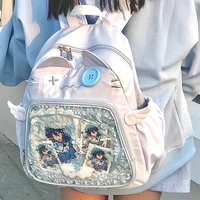 Richme Casual Daily Mochilas Para Mujer Nylon Large Capacity Students Ita Backpacks Cute Wings Cartoon Cat Embroidery Bag Female 1