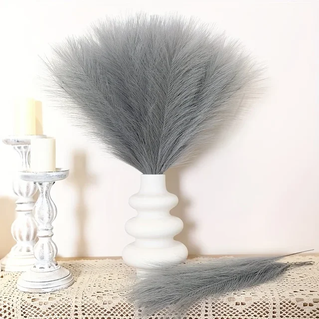 10/30 pièces moelleux Pampas herbe fleurs artificielles décoration pour mariage Boho Bouquet fête maison Vase décor fausse plante Reed fleur 1