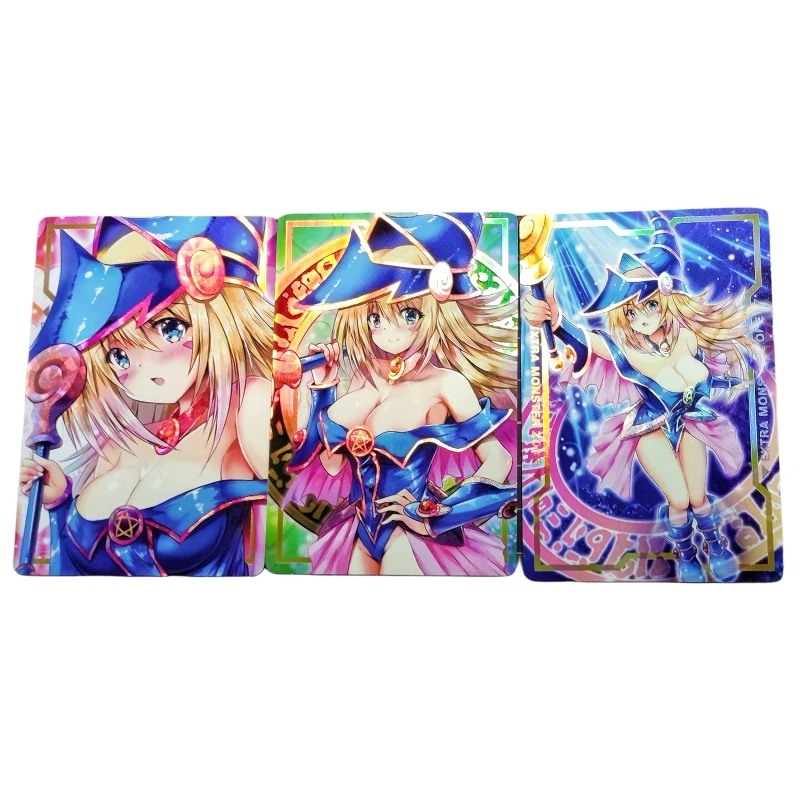 

3pcs/set Yu Gi Oh Black Magician Girl Anime Classics Game Collection Card Animation Characters Refraction Diamond Flash Card
