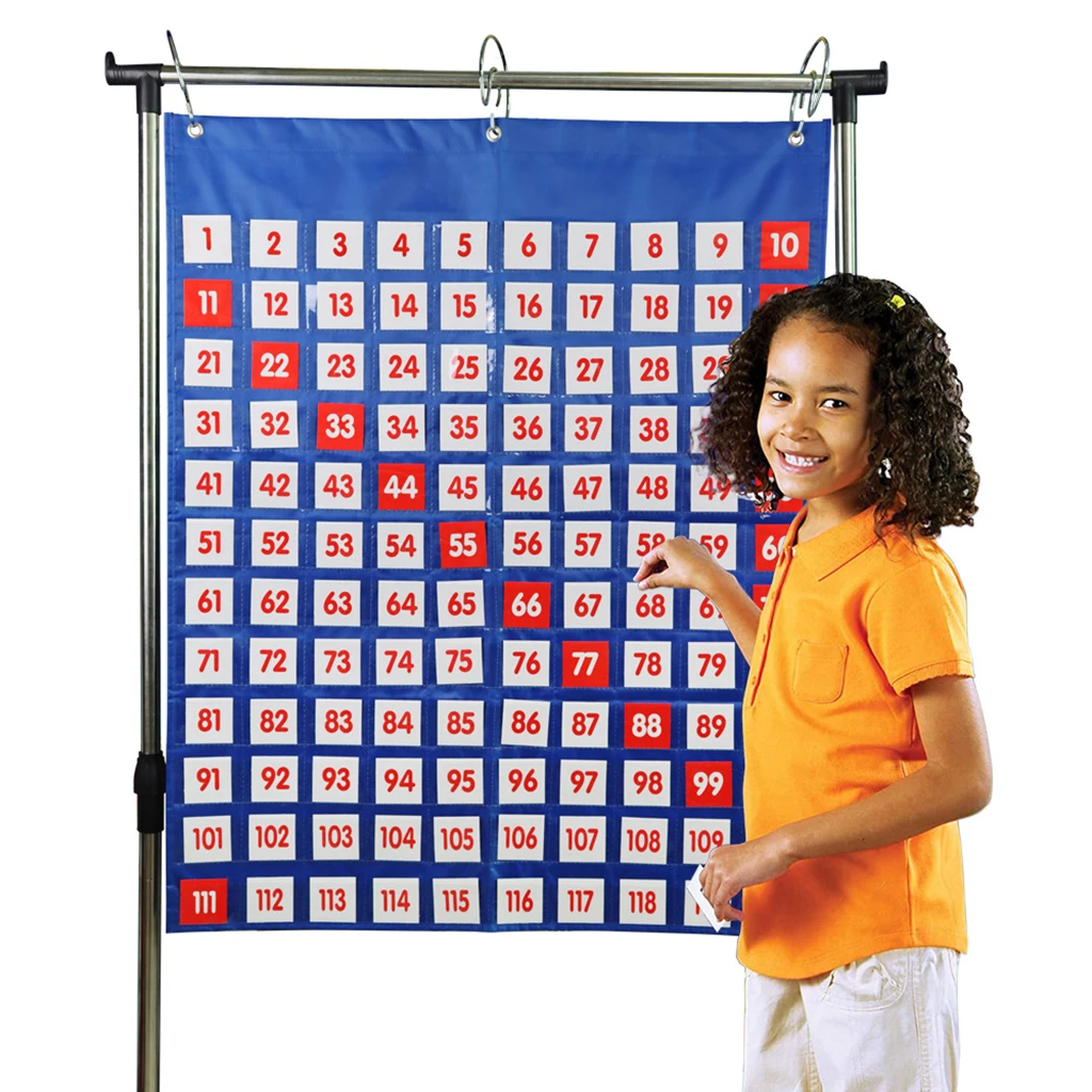 Pocket Chart Organizer Numbers Pocket Chart Toddler Playset Skip Counting Odds Evens Operations Develop Kids Ability Classroom Supplies Ages 3+