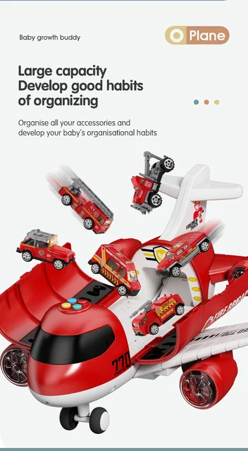 12/6Pcs Car Model Large Children Toys Airplane Toy Model Passenger Plane Multi-Function Inertia Toy Cars for Boys Kids Gift 6