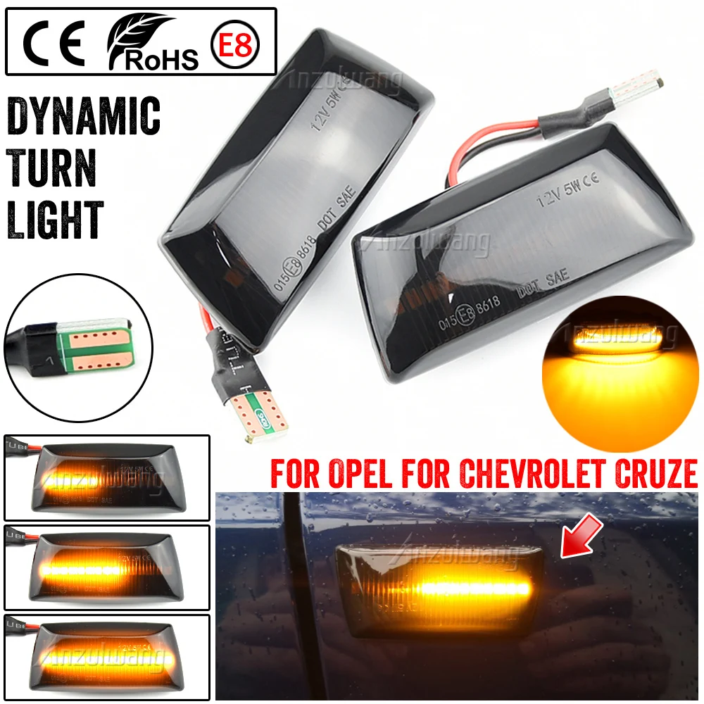 

2Pcs 12V Flowing Turn Signal Light Dynamic LED Side Marker Side Repeater Light Blinker For OPEL Vectra C 01-08 For Signum 03-08