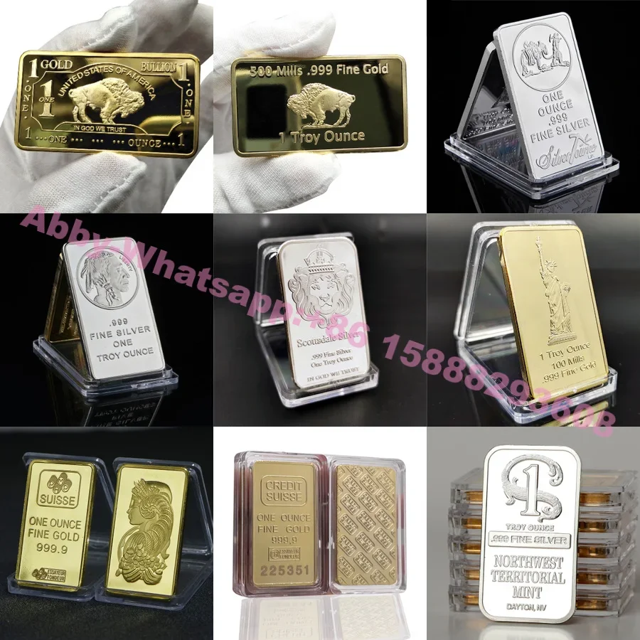 

Different US europe gold bar switzerland godness souvenir bullion One Ounce Gold Credit Bars fancy Coins Suisse Gold metal bar