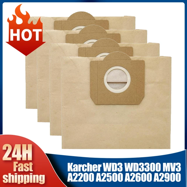 Sacs à poussière pour aspirateur Karcher Wd3 Wd3300 Wd3.500P Mv3