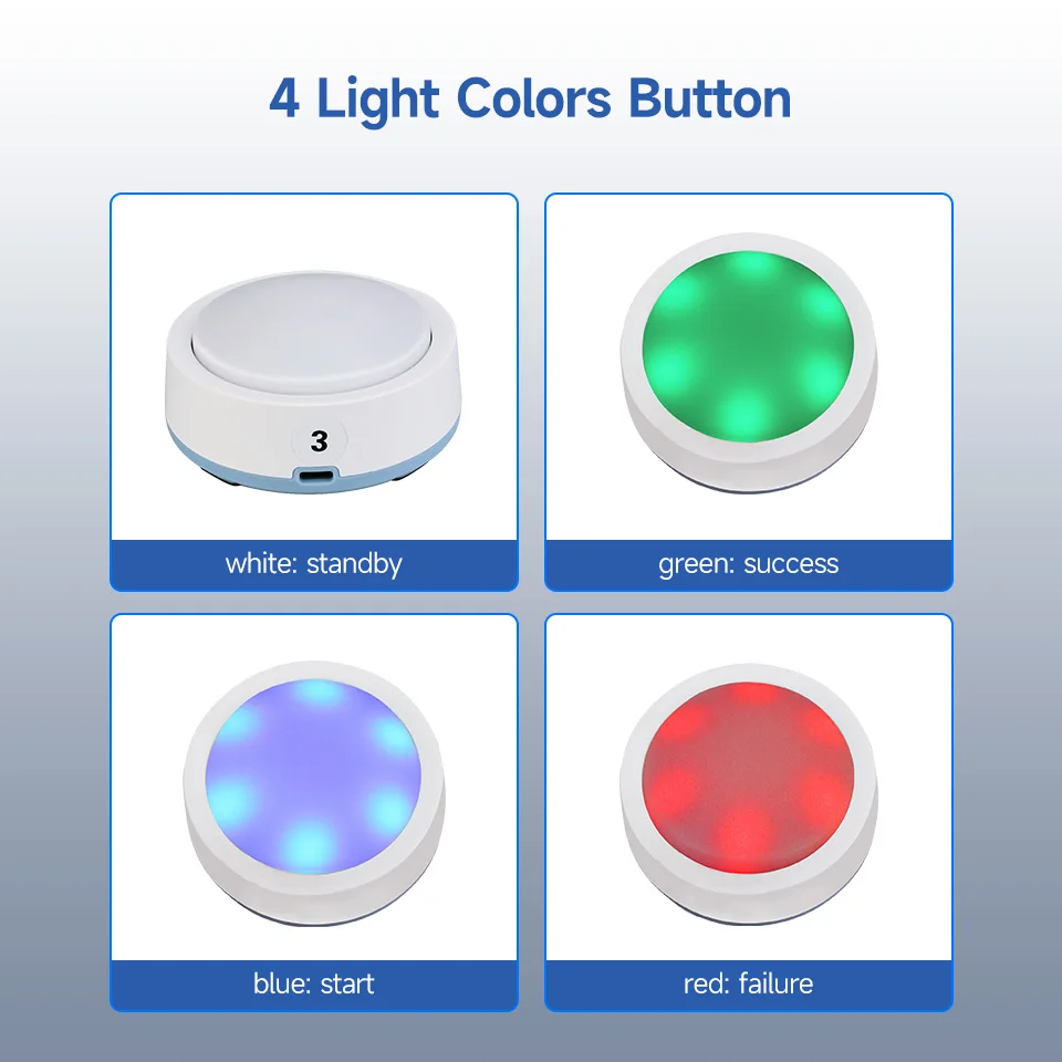 Retekess TM101 Quiz Answer Game Buzzer System 3 Answer Mode 4 Color State for Classroom Competition Game Show Family Party Games