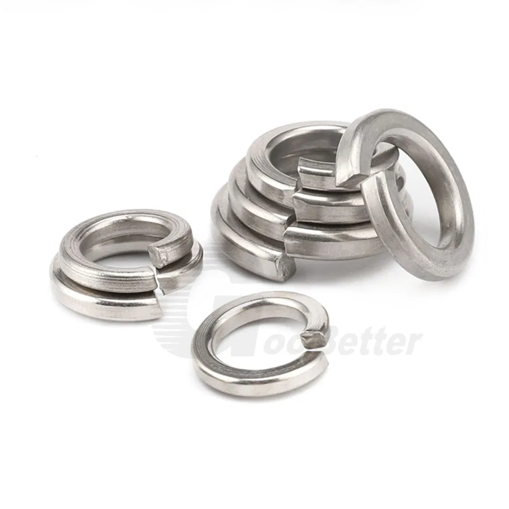 

5-200Pcs Spring Split Lock Washer M1.6-M30 201/304/316 Stainless Steel Spring Split Lock Washer Elastic Gasket GB93