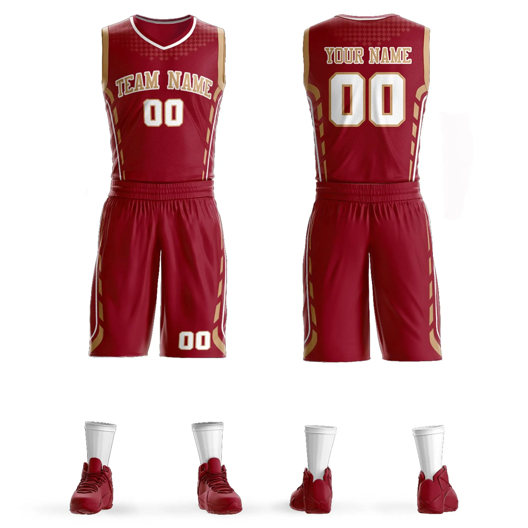 

Custom Basketball Uniform with Team Name Number Logo Personalized Basketball Jersey for Men/Boy