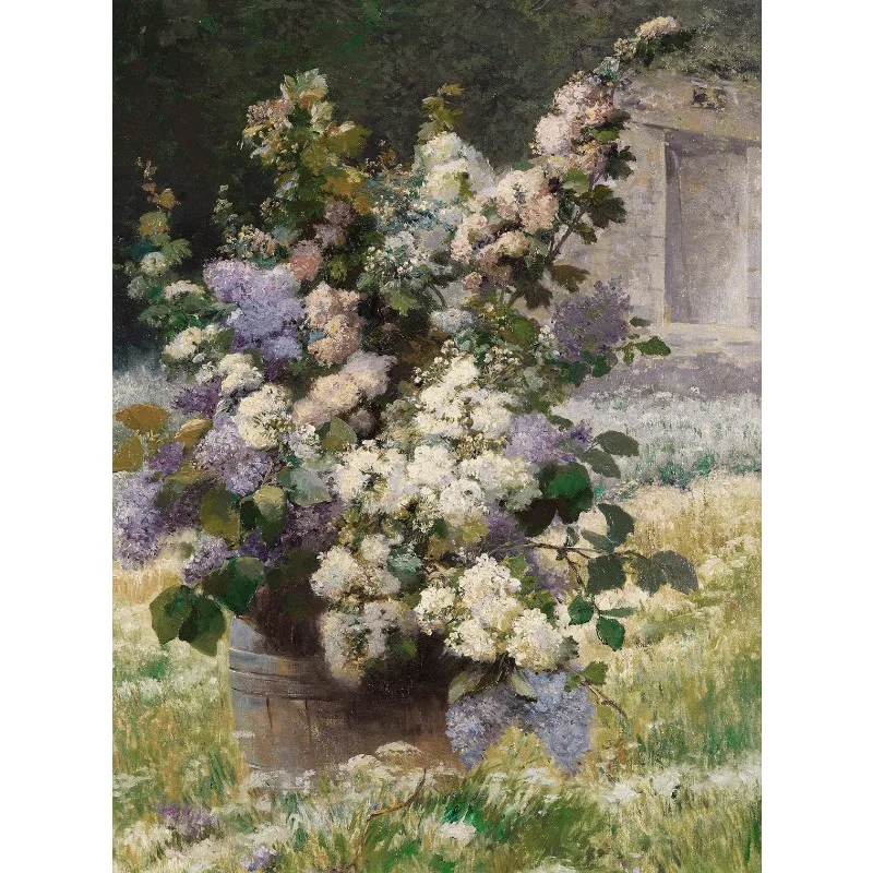 Vintage French Country Meadow Canvas Painting Wall Art