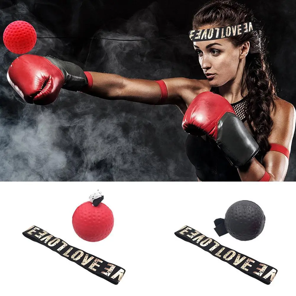 Boxing Reflex Speed Training With Headband Boxing Punching Hand Martial Coordination Eye Arts Fitness Balls Supplies E0F6 boxing speed ball boxing reaction ball