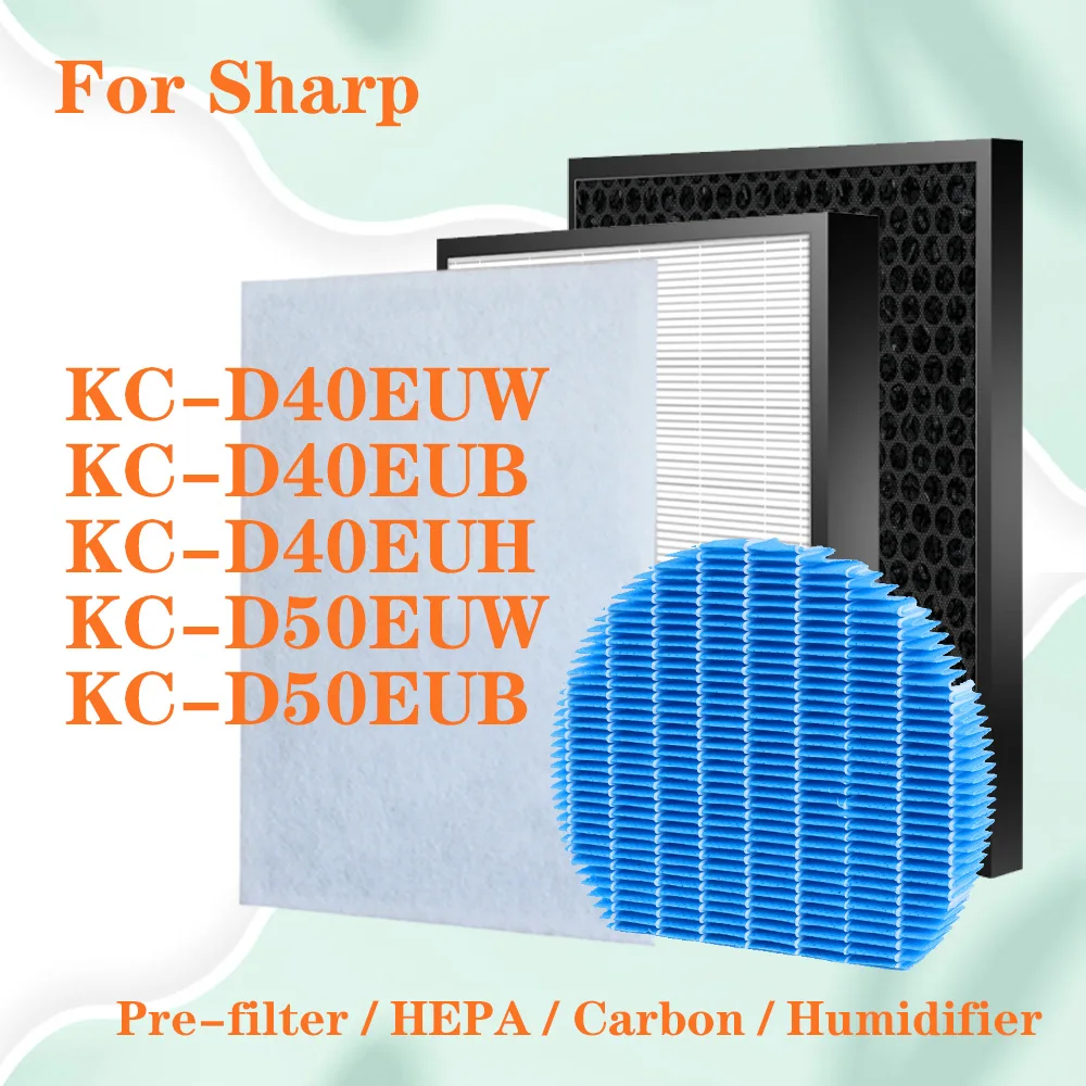 para Purificador do ar Afiado Kc-d40euw Kc-d40eub Kc-d40euh Kc-d50euw Kc-d50eub Substituição Hepa e Filtro Ativado do Carbono
