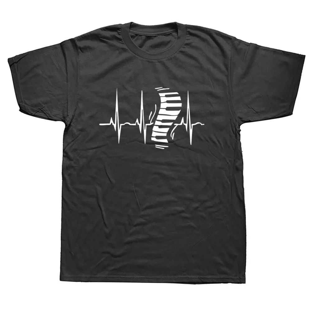 

Funny Heartbeat Piano Musician Pianist Keyboard T Shirts Streetwear Short Sleeve O-Neck Harajuku T-shirt Mens Clothing