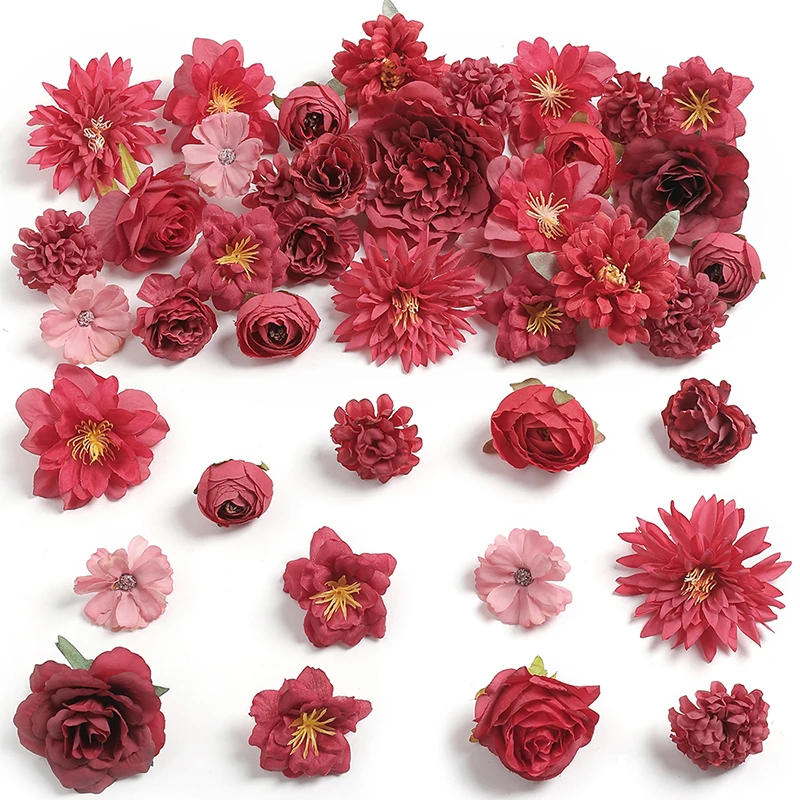 18/21 Stück mehrfarbige gemischte 5 cm künstliche Blumen, Seidenrose, künstliche Blumen für Zuhause, Hochzeitsdekoration, DIY-Handwerk, Blumen-Wandzubehör – Detail 8