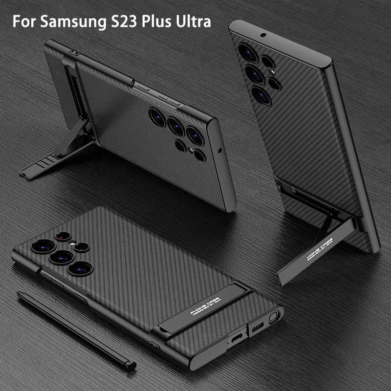 

For Samsung Galaxy S23 S23 Plus S23 Ultra Bracket Case S23Plus S23Ultra S23+ support Cover stand Back Protective Housing