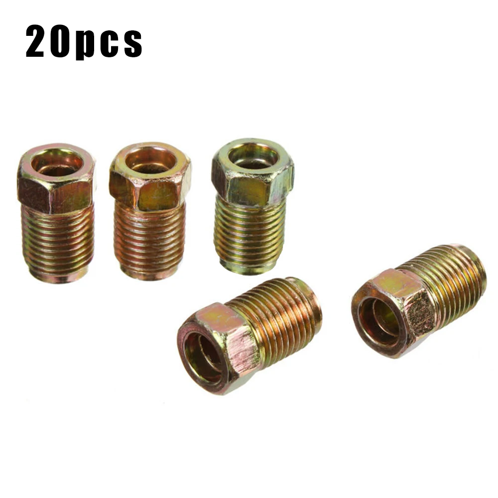 20x Auto-Bremsleitungs-Armaturen-Set für 3/16 Zoll Kupfer-Bremsleitung, Bremsleitungs-Montagesatz, Rohr, umgekehrte Verbreiterungen, metrische End-Verbindungsmuttern – Detail 3