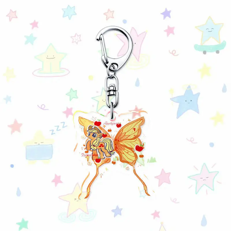 새로운 마이 리틀 포니 버터플라이-프로덕츠 플러터샤이 레인보우 대시 핑키 파이 레어리티 트와일라잇 스파클 아크릴 초투명 키체인