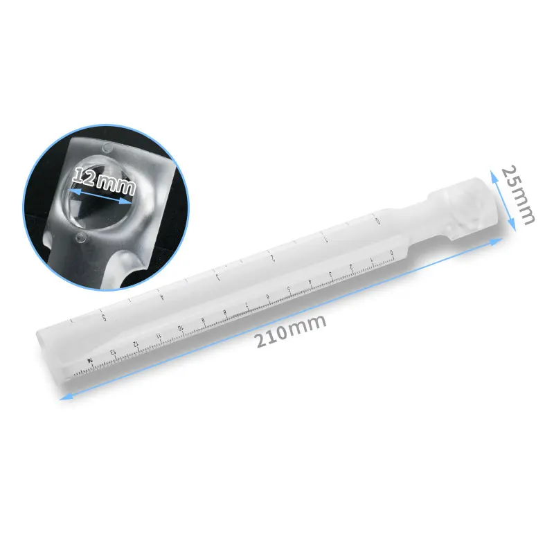 

Magnification 2x Pocket Size Bar Ruler Magnifier Paperweight Magnifying Glass with Measuring Scale Pocket Magnifier