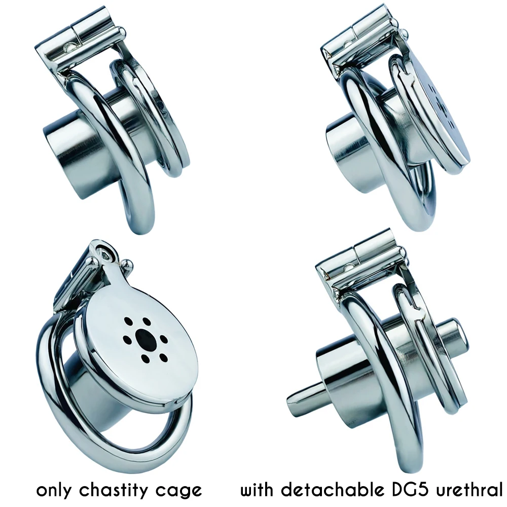 FRRK Negative Urethral Cylinder Inverted Male Chastity Cage Metal Penis Ring Screw Lock Cock Sex Toys for Men Femboy Sadism