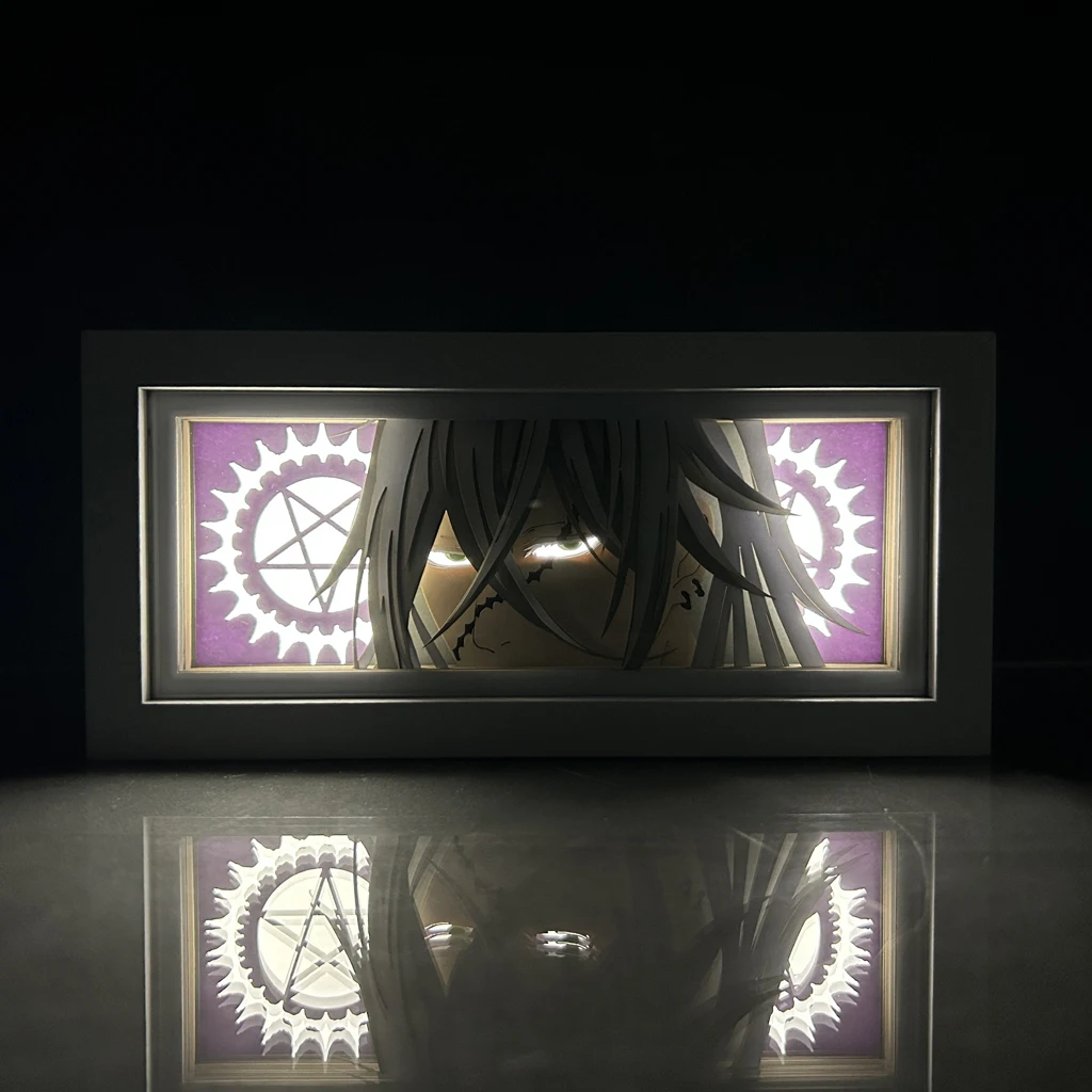 Paper Cut Shadow Box Black Butler Undertaker Anime Led Light Box Sebastian for Room Decor Lightbox Table Lamp Ciel Phantomhive 2