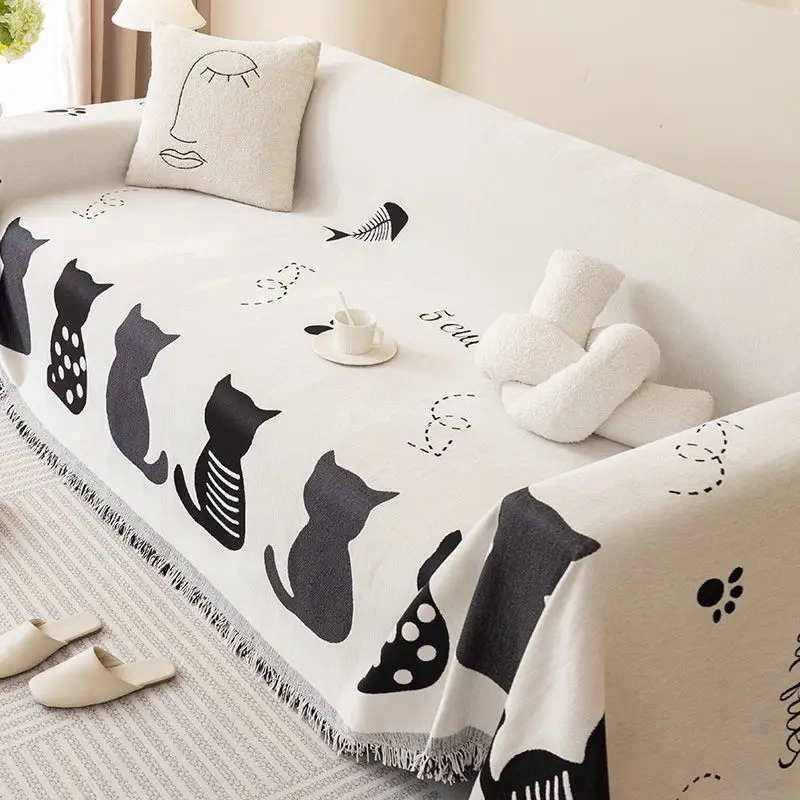 Chenille Sofa Towel Blanket Sectional Sofa Cover Universal Anti-cat Scratch Slipcovers Couch Towel Cover Sofa Blankets 6