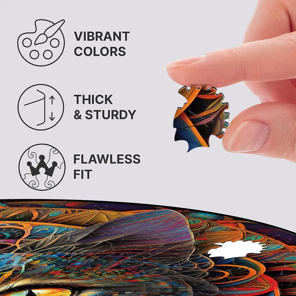 Mandala Cat Wooden Jigsaw Puzzle Board Games Animal Wood Puzzle Montessori Educational Toys Family Puzzles For Kids And Adults jigsaw puzzles wooden jigsaw puzzles educational puzzles mini jigsaw puzzle