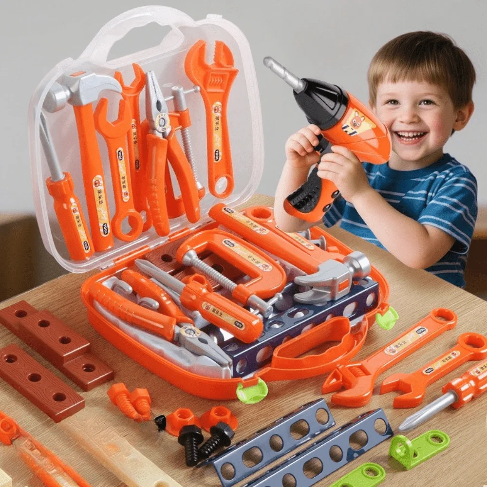 어린이용 공구 상자 수리 조립 및 분해 도구 드라이버 역할 놀이 장난감, 크리스마스 및 할로윈 선물