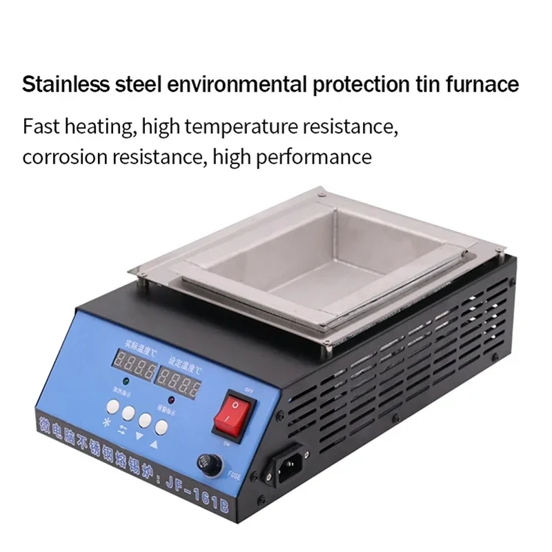 220V/110V Soldering Station Tin Melting Pot Solder Pot Tin Melting Furnace Thermoregulation Soldering Desoldering Bath 30~400 Degree Ajustable