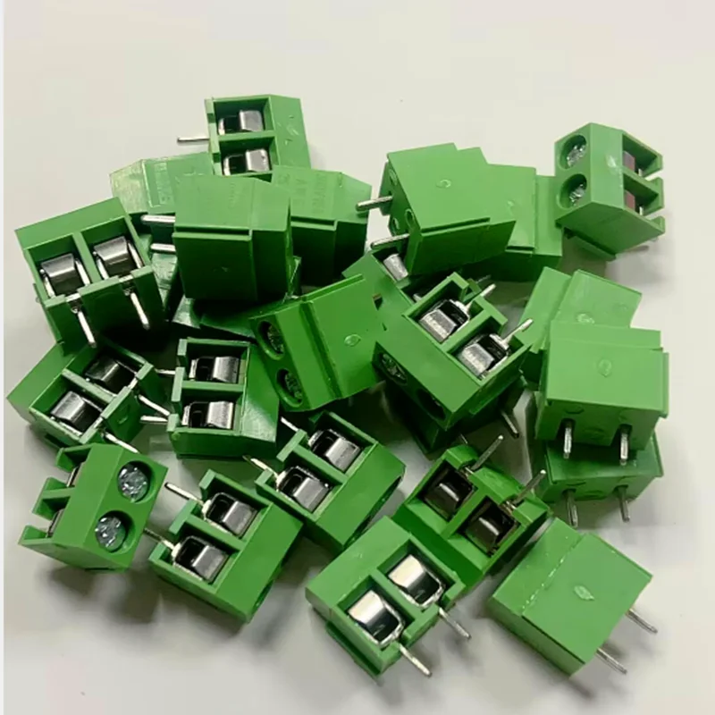 PCB Terminal Block 100 pcs 2 Pin Screw Green PCB Terminal Block Connector 5mm Pitch