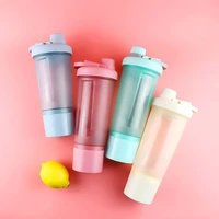 Tasse à secouer givrée de 600ml, bouteille de sport pour Milkshake, bouteille de mélangeur d'eau pour Fitness en plein air, poudre de protéines, boisson d'entraînement de gymnastique Portable 2