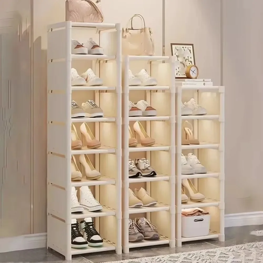 Shoe Rack Shoe Organizer Shoe Cabinet Multilayer Dustproof Shoe Cabinet Household Stackable Simple Entry Level Shoes Rack Metal Organizer Shelves